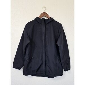 Vintage Nike Jacket Women's Size Med Black Adjust. Waist Waterproof Full Zip